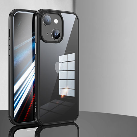 Coque Rebord Contour Silicone et Vitre Transparente Housse Etui LD1 pour Apple iPhone 13 Noir