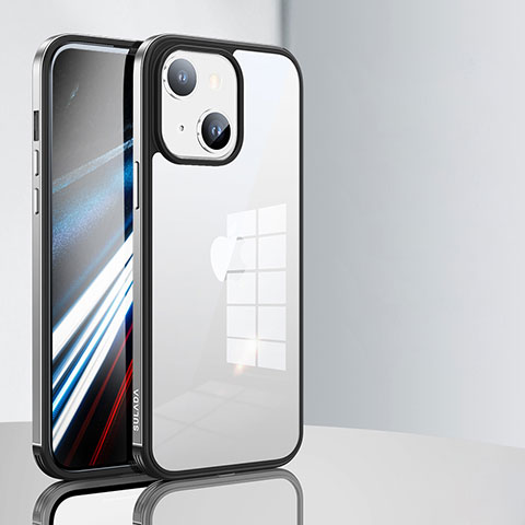 Coque Rebord Contour Silicone et Vitre Transparente Housse Etui LD1 pour Apple iPhone 14 Plus Argent