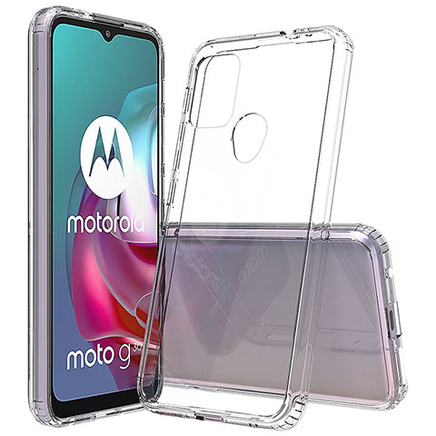 Coque Rebord Contour Silicone et Vitre Transparente Housse Etui pour Motorola Moto G10 Clair