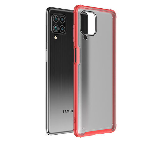 Coque Rebord Contour Silicone et Vitre Transparente Housse Etui pour Samsung Galaxy M62 4G Rouge