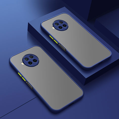 Coque Rebord Contour Silicone et Vitre Transparente Housse Etui pour Xiaomi Mi 10T Lite 5G Bleu
