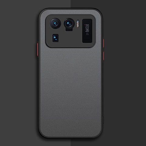 Coque Rebord Contour Silicone et Vitre Transparente Housse Etui pour Xiaomi Mi 11 Ultra 5G Noir