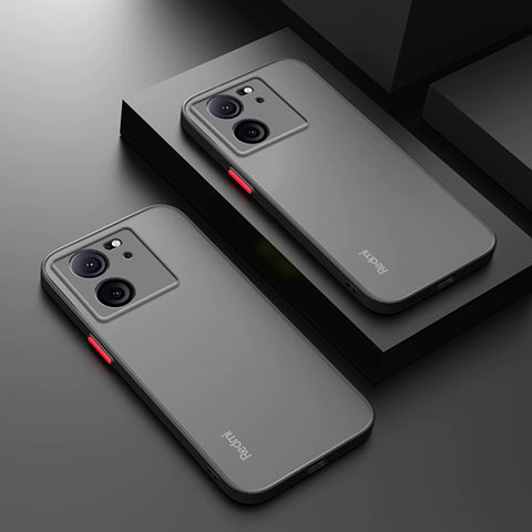 Coque Rebord Contour Silicone et Vitre Transparente Housse Etui pour Xiaomi Mi 13T 5G Noir