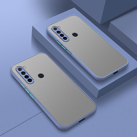 Coque Rebord Contour Silicone et Vitre Transparente Housse Etui pour Xiaomi Redmi Note 8 (2021) Gris Lavende