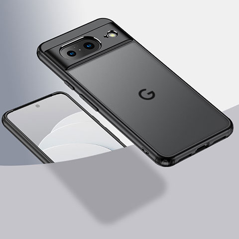 Coque Rebord Contour Silicone et Vitre Transparente Housse Etui W01L pour Google Pixel 8 5G Noir
