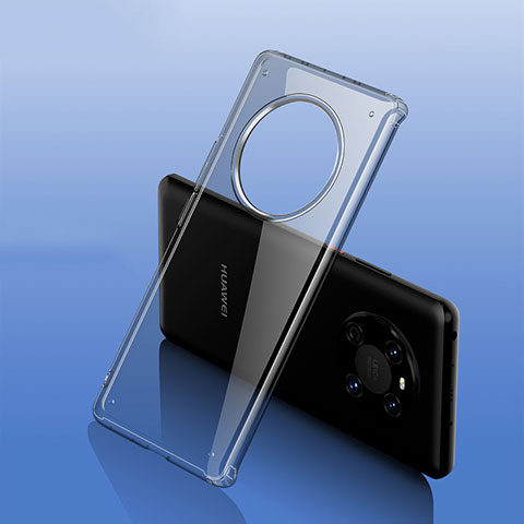 Coque Rebord Contour Silicone et Vitre Transparente Housse Etui W01L pour Huawei Mate 40 Pro Noir