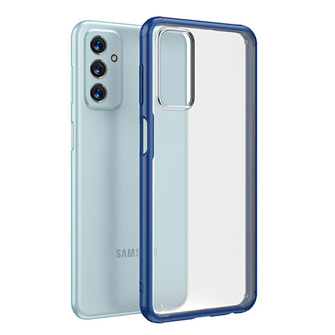 Coque Rebord Contour Silicone et Vitre Transparente Housse Etui WL1 pour Samsung Galaxy M23 5G Bleu