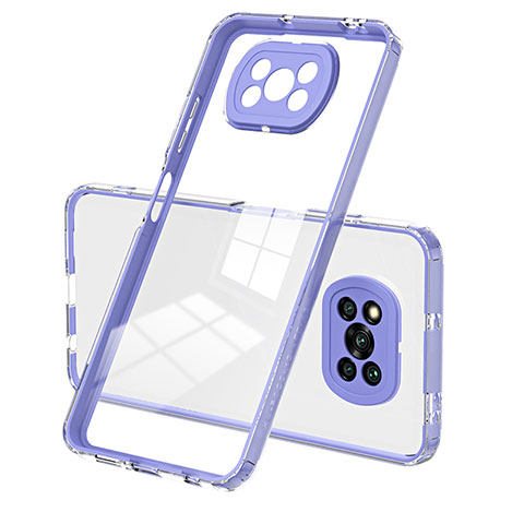 Coque Rebord Contour Silicone et Vitre Transparente Miroir Housse Etui H01P pour Xiaomi Poco X3 NFC Violet