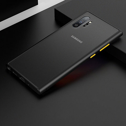 Coque Rebord Contour Silicone et Vitre Transparente Miroir Housse Etui H02 pour Samsung Galaxy Note 10 Plus Noir