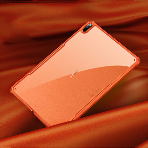 Coque Rebord Contour Silicone et Vitre Transparente Miroir Housse Etui M01 pour Huawei MatePad Pro 5G 10.8 Orange