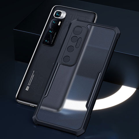 Coque Rebord Contour Silicone et Vitre Transparente Miroir Housse Etui M01 pour Xiaomi Mi 10 Ultra Noir