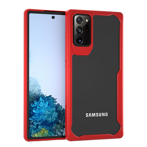 Coque Rebord Contour Silicone et Vitre Transparente Miroir Housse Etui M02 pour Samsung Galaxy Note 20 Ultra 5G Rouge