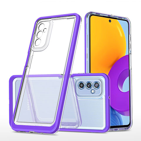 Coque Rebord Contour Silicone et Vitre Transparente Miroir Housse Etui MQ1 pour Samsung Galaxy M52 5G Violet