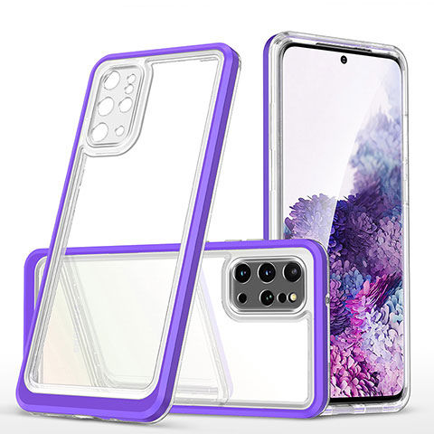 Coque Rebord Contour Silicone et Vitre Transparente Miroir Housse Etui MQ1 pour Samsung Galaxy S20 Plus Violet