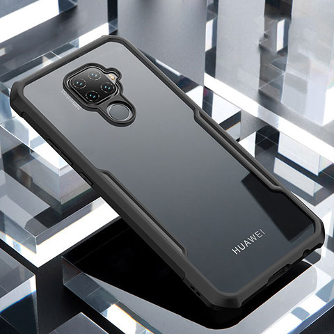 Coque Rebord Contour Silicone et Vitre Transparente Miroir Housse Etui pour Huawei Nova 5z Noir