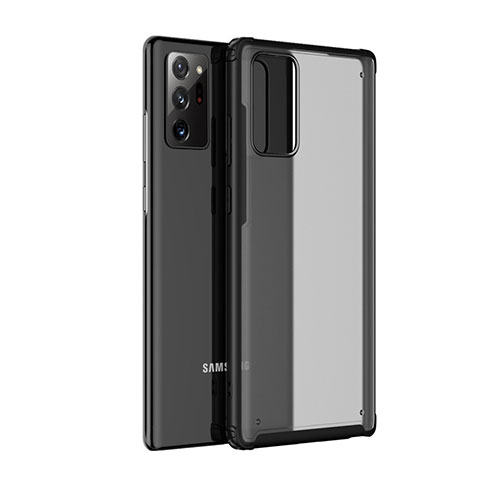 Coque Rebord Contour Silicone et Vitre Transparente Miroir Housse Etui pour Samsung Galaxy Note 20 Ultra 5G Noir