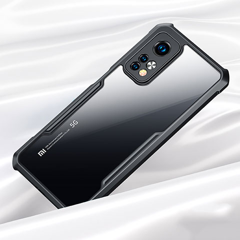 Coque Rebord Contour Silicone et Vitre Transparente Miroir Housse Etui pour Xiaomi Mi 10T 5G Noir