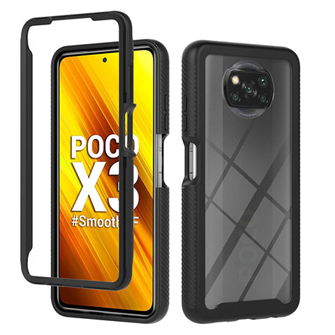 Coque Rebord Contour Silicone et Vitre Transparente Miroir Housse Etui pour Xiaomi Poco X3 NFC Noir