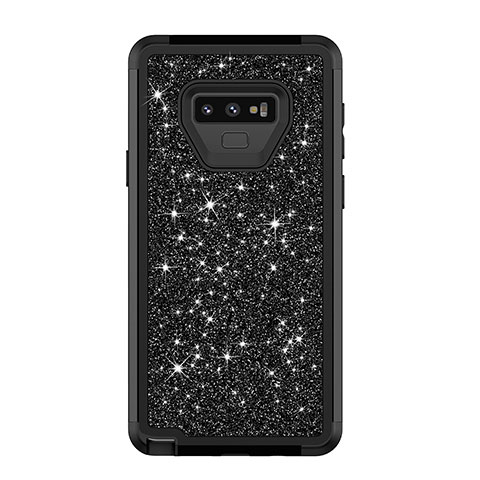 Coque Silicone et Plastique Housse Etui Protection Integrale 360 Degres Bling-Bling pour Samsung Galaxy Note 9 Noir
