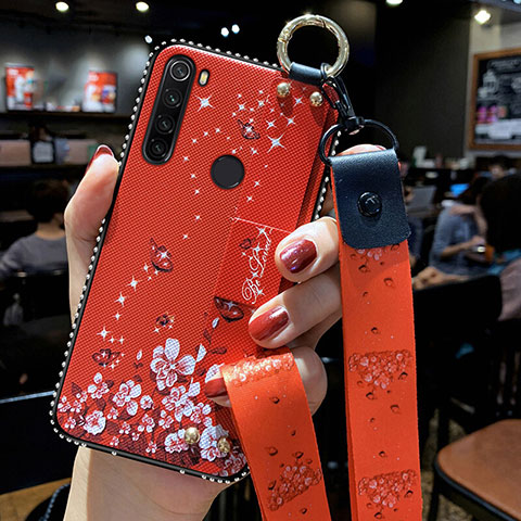Coque Silicone Fleurs Souple Couleur Unie Etui Housse K02 pour Xiaomi Redmi Note 8 Rouge