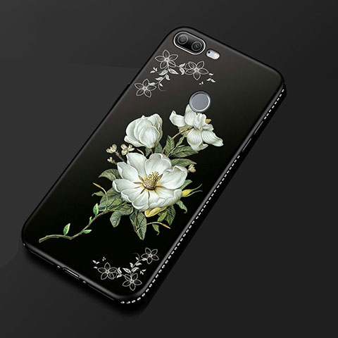 Coque Silicone Fleurs Souple Couleur Unie Etui Housse pour Huawei Honor 9 Lite Noir