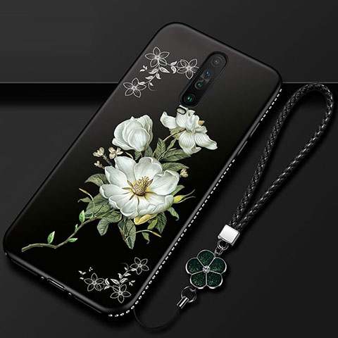 Coque Silicone Fleurs Souple Couleur Unie Etui Housse pour Xiaomi Redmi K30 5G Blanc