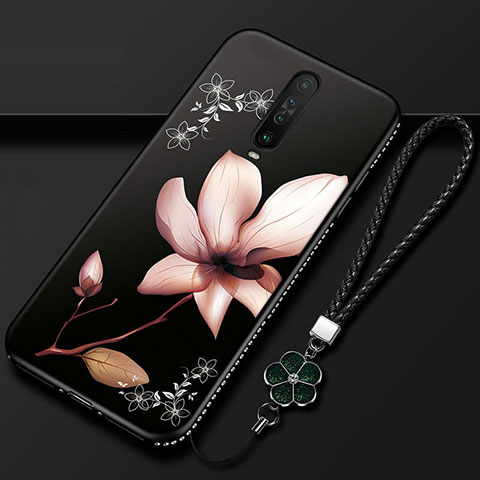 Coque Silicone Fleurs Souple Couleur Unie Etui Housse pour Xiaomi Redmi K30i 5G Marron