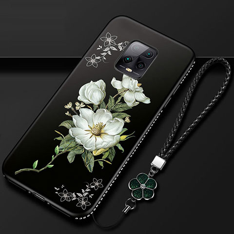 Coque Silicone Fleurs Souple Couleur Unie Etui Housse S01 pour Xiaomi Redmi 10X Pro 5G Blanc