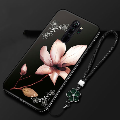 Coque Silicone Fleurs Souple Couleur Unie Etui Housse S01 pour Xiaomi Redmi Note 8 Pro Marron