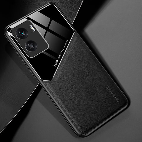 Coque Silicone Gel Motif Cuir Housse Etui avec Magnetique pour Huawei Honor 90 Lite 5G Noir