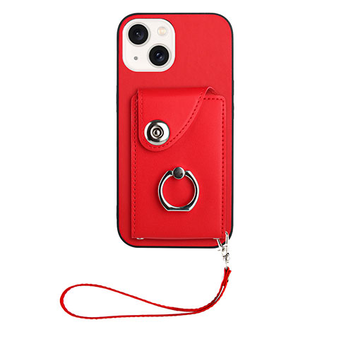 Coque Silicone Gel Motif Cuir Housse Etui BF1 pour Apple iPhone 14 Plus Rouge