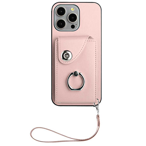Coque Silicone Gel Motif Cuir Housse Etui BF1 pour Apple iPhone 14 Pro Or Rose