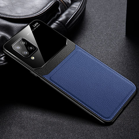 Coque Silicone Gel Motif Cuir Housse Etui FL1 pour Samsung Galaxy A42 5G Bleu