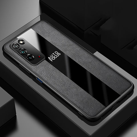 Coque Silicone Gel Motif Cuir Housse Etui H01 pour Huawei Honor X10 5G Noir