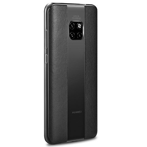 Coque Silicone Gel Motif Cuir Housse Etui H01 pour Huawei Mate 20 RS Noir