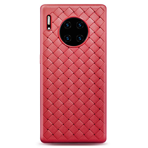 Coque Silicone Gel Motif Cuir Housse Etui H01 pour Huawei Mate 30 Pro 5G Rouge
