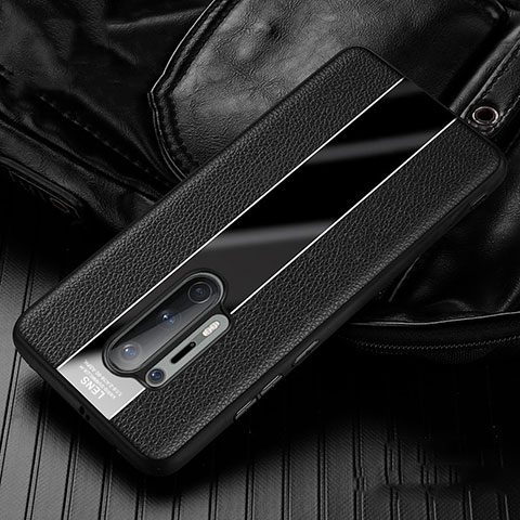Coque Silicone Gel Motif Cuir Housse Etui H02 pour OnePlus 8 Pro Noir
