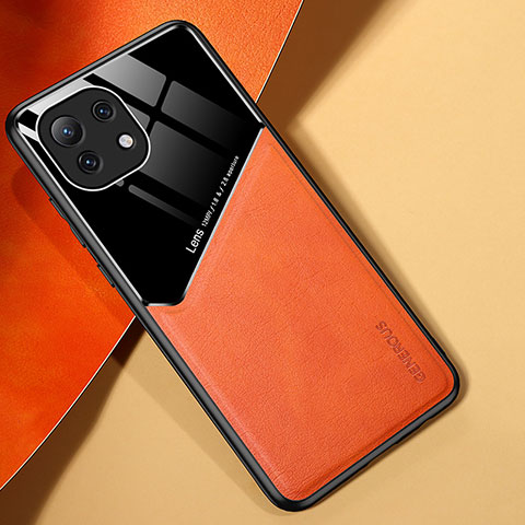 Coque Silicone Gel Motif Cuir Housse Etui H05 pour Xiaomi Mi 11 Lite 5G Orange