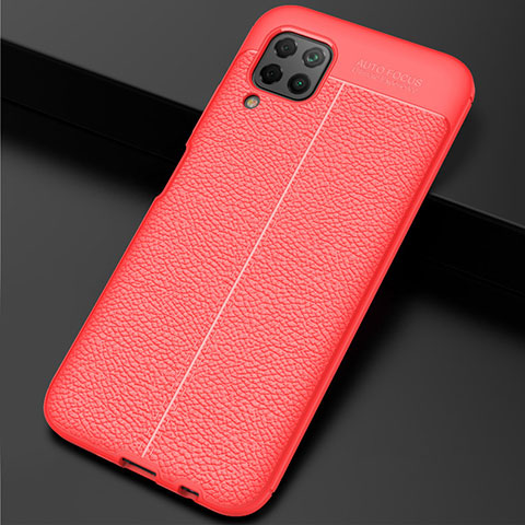 Coque Silicone Gel Motif Cuir Housse Etui H06 pour Huawei P40 Lite Rouge