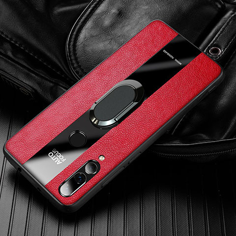 Coque Silicone Gel Motif Cuir Housse Etui pour Huawei Honor 20i Rouge