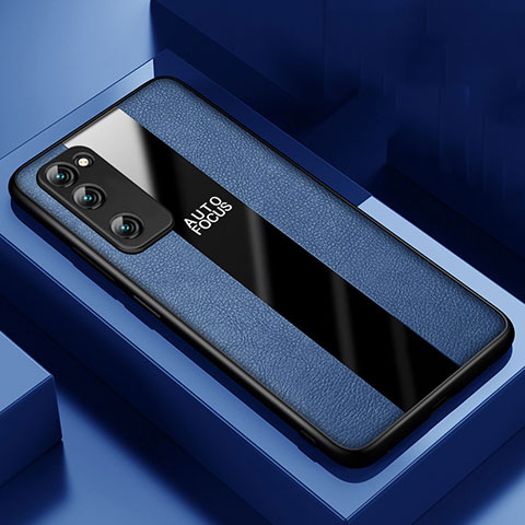 Coque Silicone Gel Motif Cuir Housse Etui pour Huawei Honor 30 Lite 5G Bleu