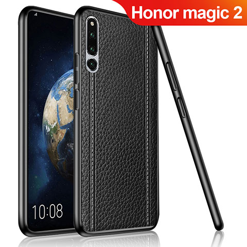 Coque Silicone Gel Motif Cuir Housse Etui pour Huawei Honor Magic 2 Noir