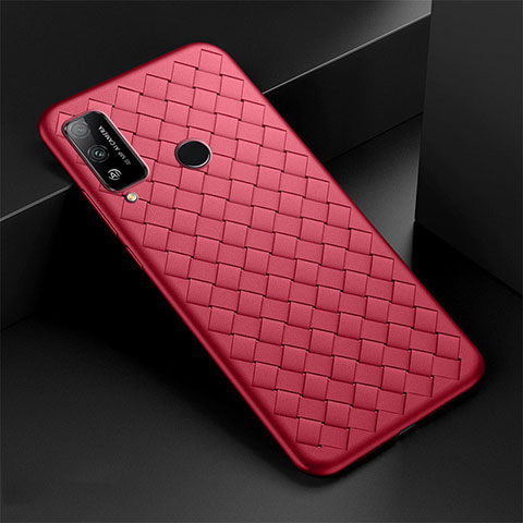 Coque Silicone Gel Motif Cuir Housse Etui pour Huawei Honor Play4T Rouge