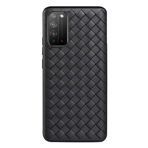 Coque Silicone Gel Motif Cuir Housse Etui pour Huawei Honor X10 5G Noir