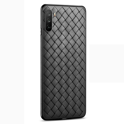 Coque Silicone Gel Motif Cuir Housse Etui pour Huawei Mate 40 Lite 5G Noir