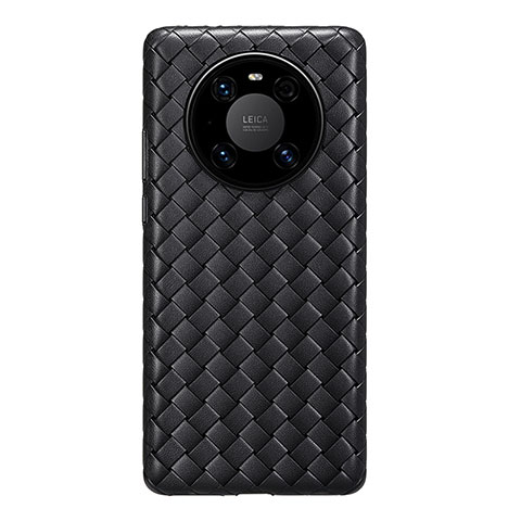Coque Silicone Gel Motif Cuir Housse Etui pour Huawei Mate 40 Pro Noir