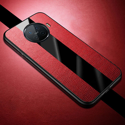 Coque Silicone Gel Motif Cuir Housse Etui S01 pour Oppo Ace2 Rouge
