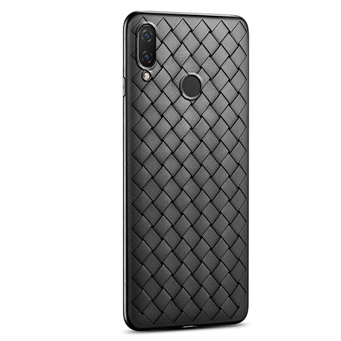 Coque Silicone Gel Motif Cuir Housse Etui S01 pour Xiaomi Redmi Note 7 Pro Noir