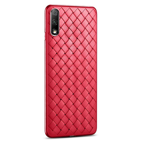 Coque Silicone Gel Motif Cuir Housse Etui S03 pour Huawei Honor 9X Rouge