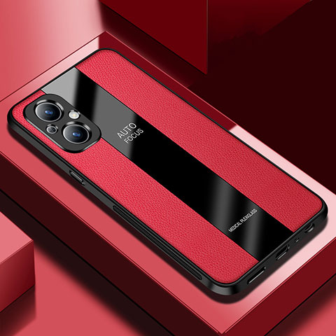 Coque Silicone Gel Motif Cuir Housse Etui S03 pour Oppo Reno8 Z 5G Rouge